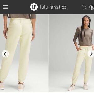 Lululemon Loungeful High-Rise Jogger Full Length Sz 6 Dewy Green Yellow Fleece